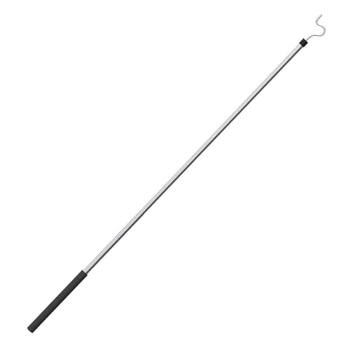 Qianly Adjustable Stainless Steel Garment Hanging Pole with Extended Reach Hook