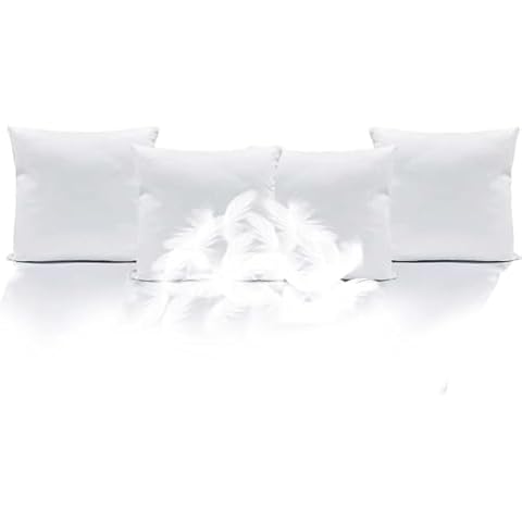 EGYPTO Pack of 4 White Duck Feather Cushion Inserts 50cm x 50cm Cover