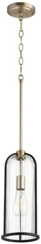Quorum 307-6980 Transitional One Light Pendant from Espy Collection in Brass - Antique Finish,