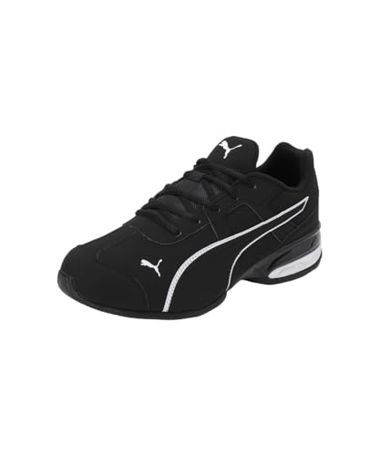 PUMA Unisex Tazon 7 Evo Road Running Shoe, Black White, 44.5 EU