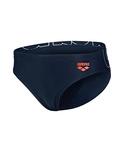 ARENA Boy's Swim Briefs Graphic, Bañador Slip Niños, Marine, 12-13 Años