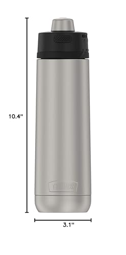 ALTA SERIES BY THERMOS Stainless Steel Hydration Bottle, 24 Ounce, Matte Steel/Espresso Black