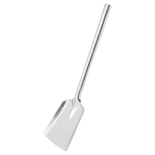 IMIKEYA Pala Metálica para Cenizas con Mango Herramienta Multifuncional para Chimenea Barbacoa y Jardín Pala de Jardín Ergonómica y Resistente para Limpieza y Excavación de Suelo