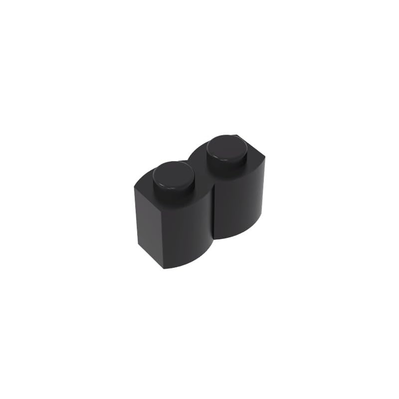 Gobricks 30136 Basic Bricks Brick Special 1x2 Palisade [aka Log] 50 Pieces GDS-749 Compatible with Lego Building Blocks Color:Black — image 1