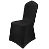 Palonu 48 Pcs Stretch Spandex Chair Cover Black Polyester Chair Slipcovers Dining Living Room Universal Fitted Chair Slipcovers Protector for Wedding Party Holidays Banquet Celebration