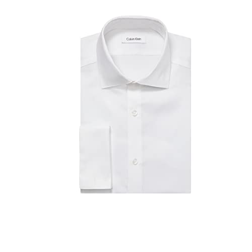 Calvin Klein Men's Dress Shirt Slim Fit Non Iron Stretch Solid French Cuff3