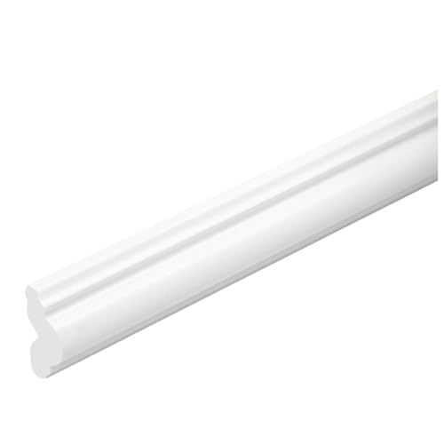 Mardom Moldura de estuco para pared de 10 piezas – Moldura de poliestireno duro blanco – Longitud 200 cm – Altura 2,4 cm – Moldura decorativa moderna y clásica (cinta de 2,4 cm x 10 unidades)