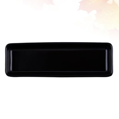 Plato sushi cerámico rectangular negro largo miniatura 5