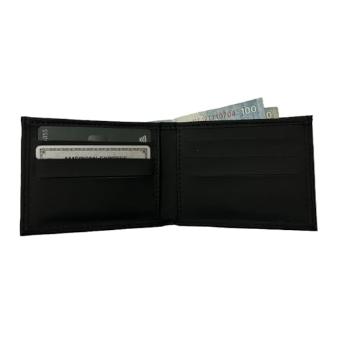 Carteira Masculina em Couro Legítimo, 6 Compartimentos para Cartões, 1 para Notas