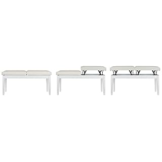 Classic Cantabile Banc de piano deux places blanc mat - Les Beatles, Paul McCartney, John Lennon, RIngo Starr, George Harrison Classic Cantabile Banc de piano deux places blanc mat – Image 4