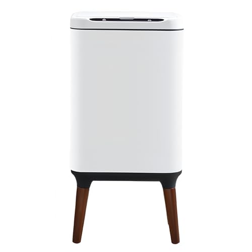 Basurero con Sensor - Automático sin Contacto - Basurero Inteligente para Cocina, Baño, Sala, Dormitorio - Basurero Automático con Sensor de Luz y Tapa Abatible,Blanca,13L
