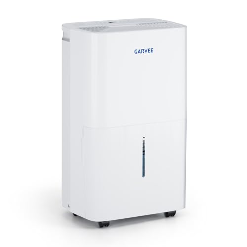 50-Pint Dehumidifier for Homes up to 5500 Square Feet, 2.4Gal Water Tank, Reusable Air Filter, 50 dB Quiet Basement Dehumidifier with Auto Shut-Off, for Large & Medium Rooms, Bedrooms, Bathrooms