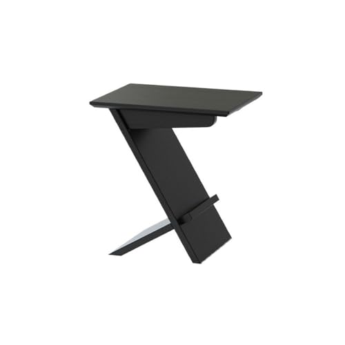 CFY652 Side Table Mesa Auxiliar Moderna de Madera for sofá, mesita Noche Inclinada, Estante Almacenamiento, balcón Mesa Auxiliar(Negro)