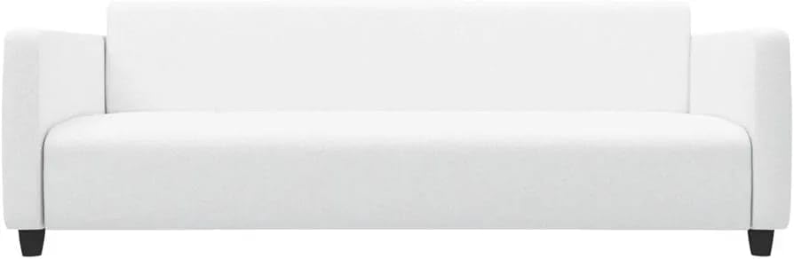 Ozone Furniture Modern Style Living Room Interior White Curved Seating Sofa Box Series Foam & Leatherette Sofa Set (White, 3+2 Seater)-image-48