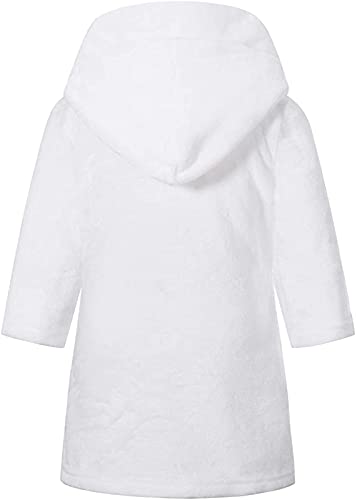Girls Fleece Hooded Robes, Kids Soft Premium Fuzzy Bathrobe for Gifts, 2-12 Years2