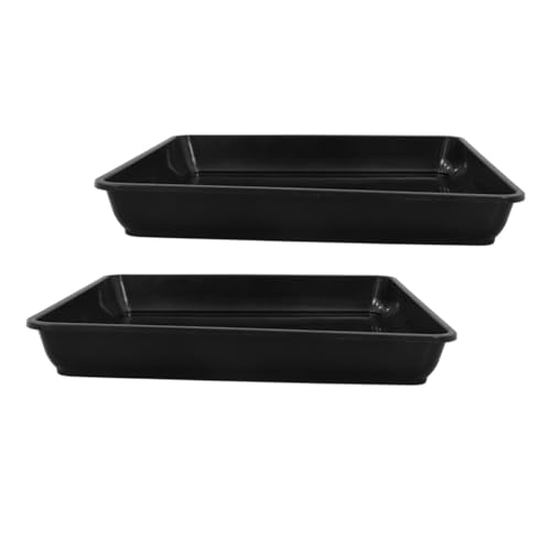 BESPORTBLE Bandeja Cuadrada De Plástico para Macetas 2 Piezas 33 Cm Negra para Balcón Exterior Base Resistente Recogedora De Agua para Suculentas Plantas