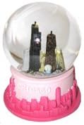 Chicago Snow Globe - Pink Base - 3.5"
