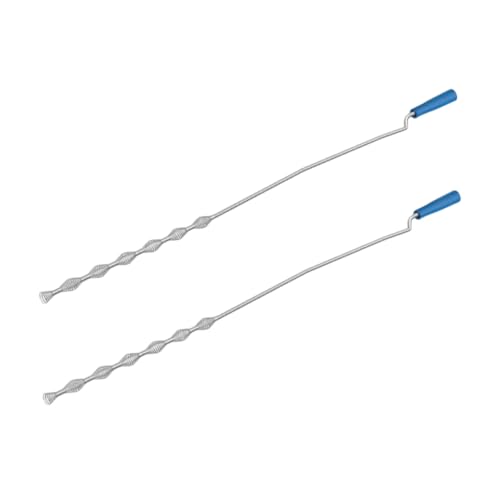 WOONEKY 2 pièces Outil Déboucheur Évier Flexible Pince à Ressort Multi-griffes pour Canalisation Nettoyeur de Siphon Cuisine et Salle de Bain Extraction Facile des Bouchons