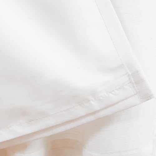 Image of jinchan Lined Linen Curtain 84 Inch Light Filtering Grommet 1 Panel White