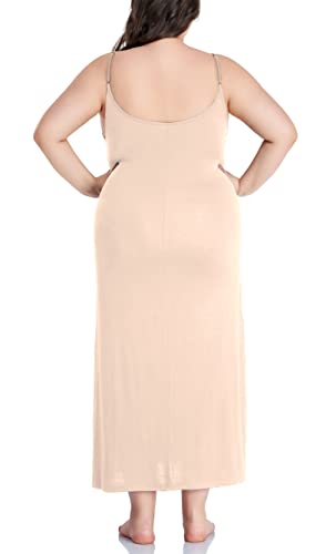 Image of Women's Full Slip for Under Dresses Plus Size Long Nightgown Cami Dress