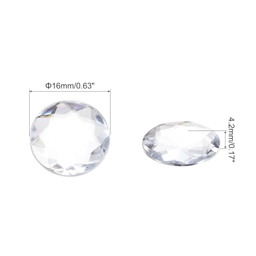 Image of MECCANIXITY Flat Back Round Acrylic Rhinestones,16mm White Flatback Crystal Rhinestones for Crafts Clothes Shoes DIY Decoration Gifts 50Pcs