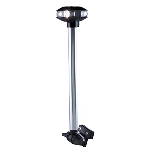 Perko 1281DP0CHR Horizontal-Mount Fold-Down Combination Masthead/White All-Round Light - 13.25" Height, Black Polymer Top and Base