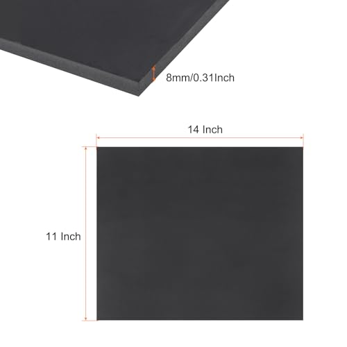Image of Expanded PVC Plastic Sheet 5 /16 inch Thick, 11 inchx14 inch Lightweight Rigid Foam Sheet, [for Crafts Signage Displays Digital Screen Printing] - Black / 3 Pcs