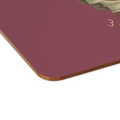 Sets de table rouge en liège x4 grand format motif grenouille