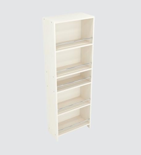 Image of SPECIALITY PANELS 5-Tier Kitchen Storage Bookshelf, White, 176x60x30 cm, Free Standing Tall Unit for Kitchen Utensils and Crockery with Carpenter Assembly