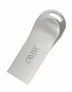CROSS 2.0 USB Pen Drive with Metal Body - Silver | External Storage Device | Compatible with Laptop, Desktop, Projector, Car, Audio (16 GB, 2.0 USB Light-NING PENDRIVE)