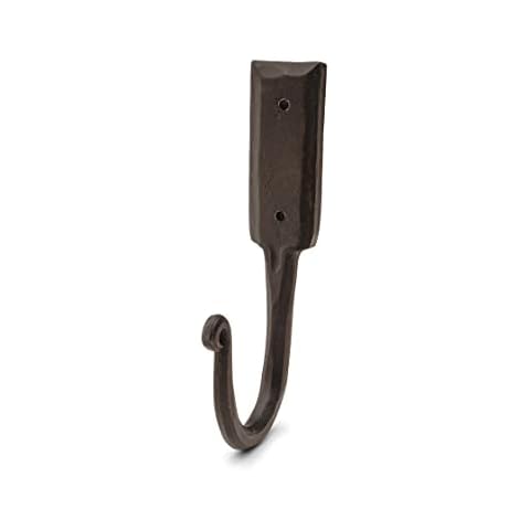 Kings County Tools Hand-Forged Iron Wall Hook | Large Size Measuring 6-1/2” | Rustic Look | Elegant Tapered Curl | Single Hook Cover