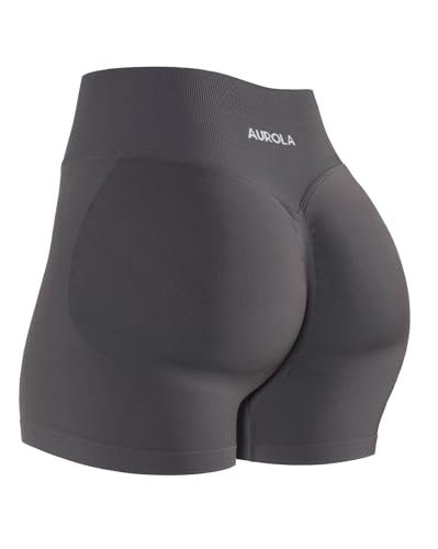 Image of AUROLA Influence Workout Shorts for Women,2.5 3.5 4.5 5.5 6.5 No Roll Up Squat Proof Scrunch Seamless Compression Gym Short