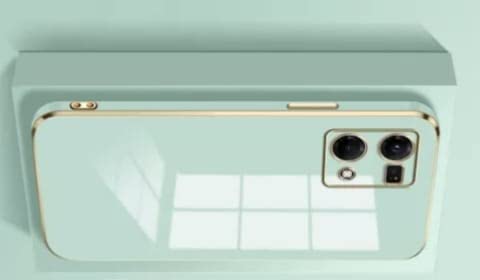 Image of Apurb Store for Oppo F21 Pro 4g Plating Square Gold Frame Phone Case Luxury Soft Silicone Back Cover (for Oppo F21 Pro 4g, Mint Green)