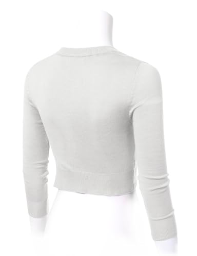 Image of Allsense Women's Cropped Bolero Shrug Cardigan | 3 /4 Sleeve, Button Down, Lightweight Knit Sweater