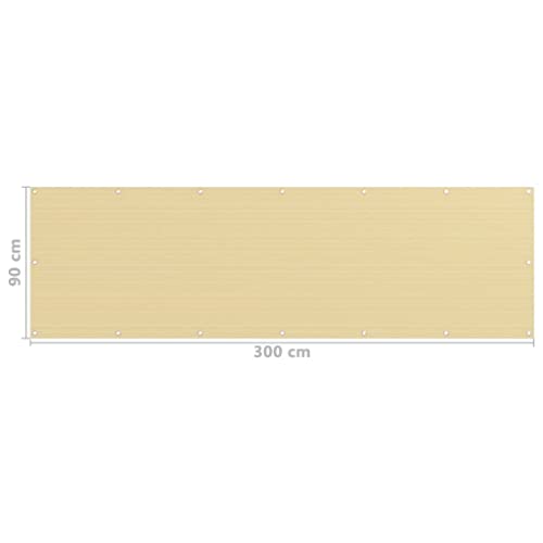 Écran de Balcon Beige en PEHD pour sécuriser votre intimité face au vent et au soleil - 5