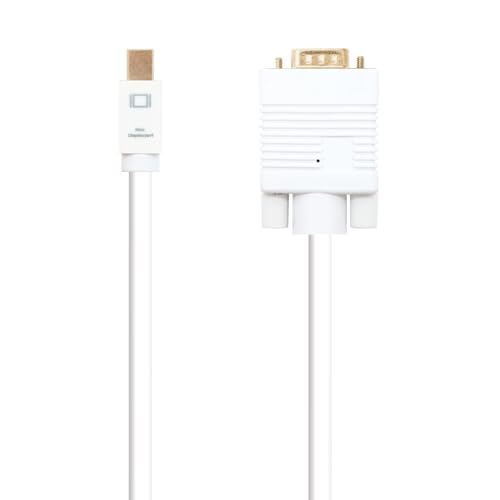 Blendend Cable conversor Mini DP a VGA, 2.0 m, blanco, para conectar dispositivos a monitores y proyectores.