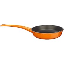 LAVA Cast Metal Frying Pan with Metal Handle, 24 cm, Orange