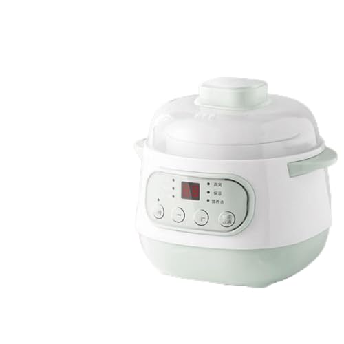 FOSA 200W 1L Slow Cooker with Ceramic Interior Pot, Round Slow Cooker Mini Slow Cooker Pot Electric Slow Stew Cooker for Cooking (US Plug 110v)