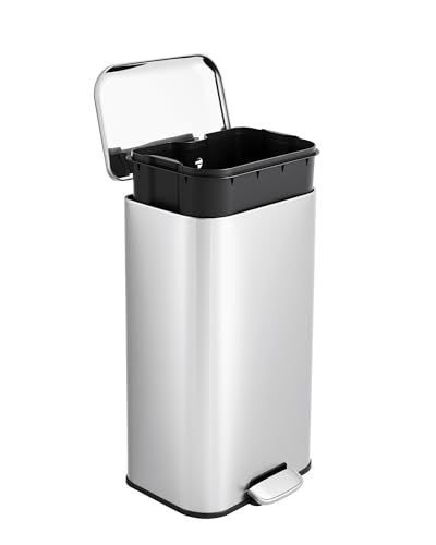 Caneca de basura rectangular IDEALHOUSE 8 galones acero inoxidable miniatura 7