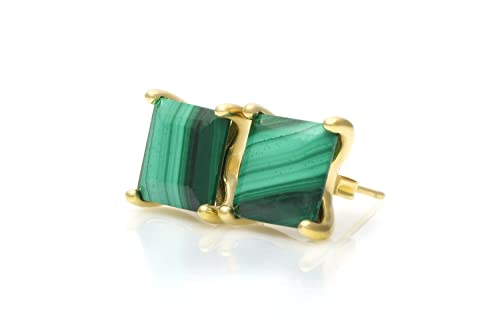 Boucles d'oreilles en malachite avec boîte signature, le cadeau idéal