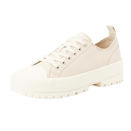 Calvin Klein Hybrid Sneaker Mujer Laceup Suede Low Top, Marfil (Eggshell/Creamy White), 38 EU