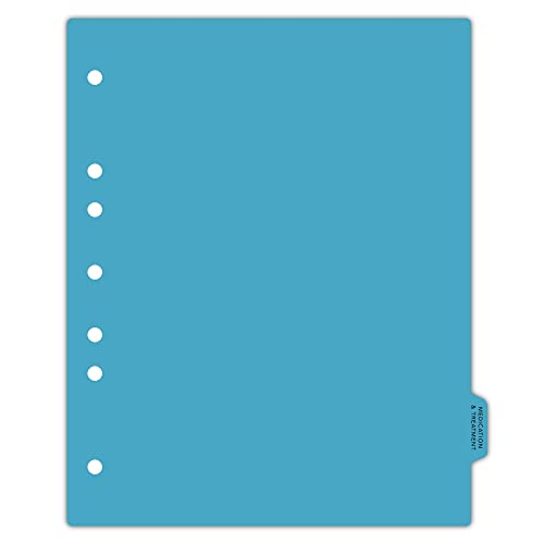 Carstens - Heavy Duty Medication & Treatment Plastic Ring Binder Dividers, Side Tab, 1/9 Cut, Tab 8 Position, US Letter, Pack of 10, (2616-53) - Ideal Medical Chart Dividers for 3 Ring Binders