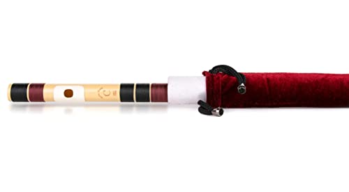 Radhe Flutes | PVC Fiber | C Natural | Right Handed | Black & Maroon Threads | Assorted Colours for Velvet Cover + Complete Flute Beginners Online Course In Hindi and English