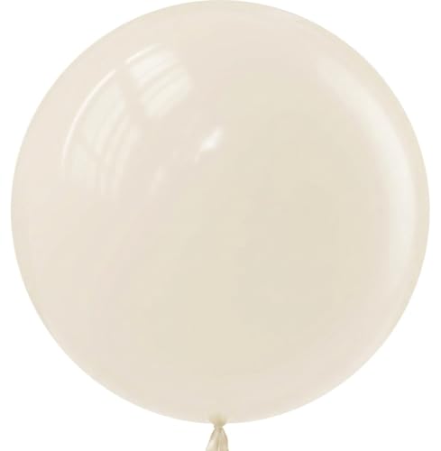 Image of 36 Inch White Sand Balloons - 9Pcs Giant White Sand Balloons Jumbo Large Thick Big Cream Latex Balloons for Birthday Baby Shower Wedding Anniversary Gender Reveal Photo Shoot Party Decorations
