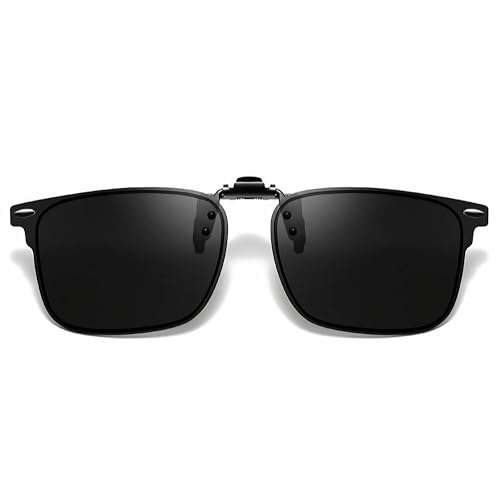 UV Protection Clip-On Sunglasses: Polarized, Anti-Blue Light, Flip-Up Sun Shades -Fits Over Prescription Glasses
