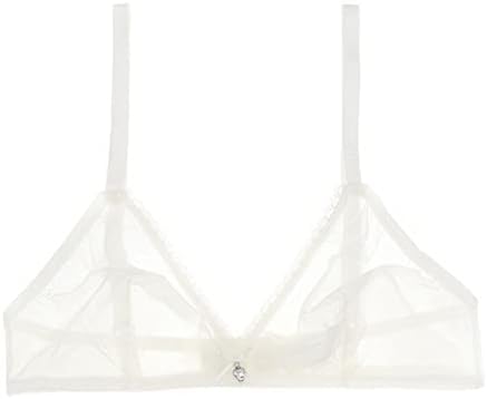 Women Mesh Sheer Bra See Through Unlined Wireless Lace Bra for Women - Image 6
