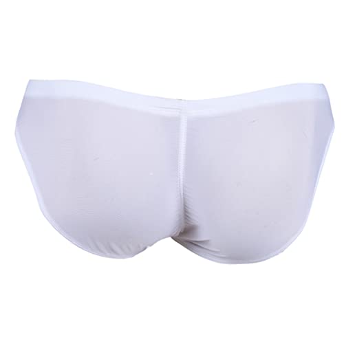 Hedmy Men's Silky Bikini Briefs Sissy Bulge Pouch Panties Underwear Ruched Back Bottoms Swimwear2