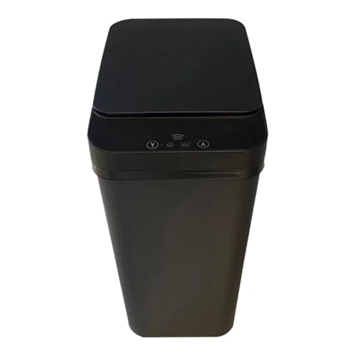 Poubelle 15L anti odeur noire avec fermeture intégrée pour collecter les déchets
