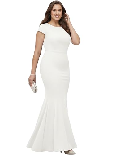 Image of KOH KOH Womens Long Cap Sleeve Fishtail Formal Evening Cocktail Maxi Dress