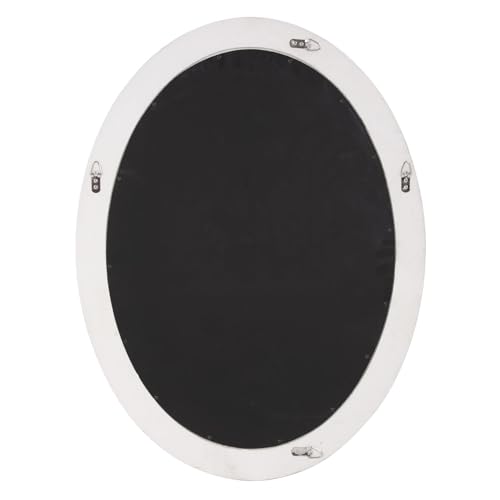 Image of Howard Elliott Collection George Oval Glossy Lilac Wall Mirror, Oval Bevelled Hanging Wood Framed Vanity Mirrors for Home Decor, Living Room, Bathroom, Bedroom, or Hallway, 25 x 33 Inch